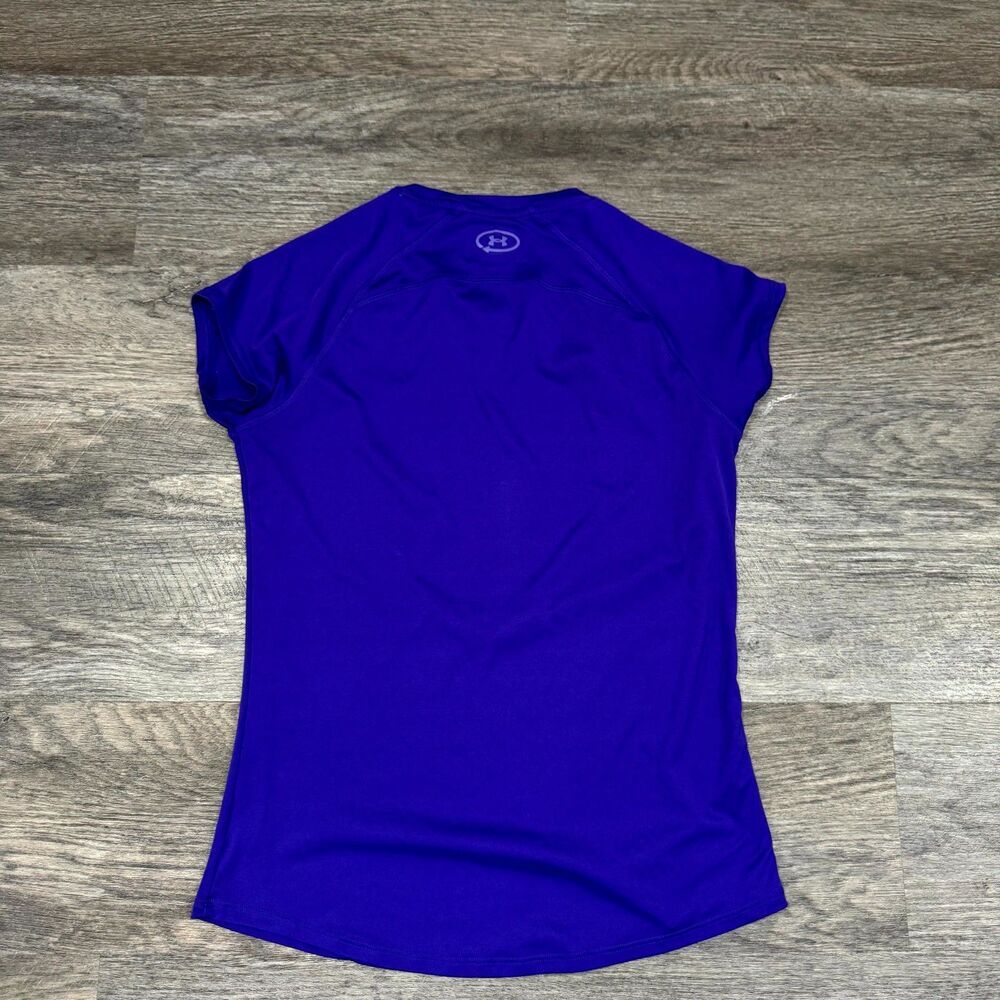 ! Under Armour UA Catalyst HeatGear Womens Short Sleeve Shirt Purple Medium - Picture 2 of 4